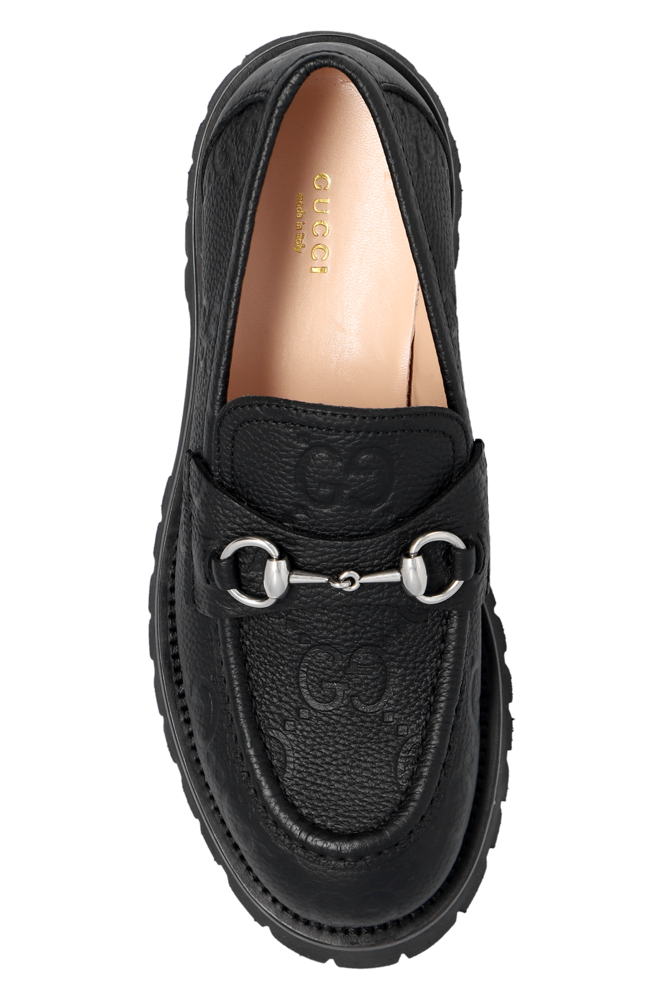 Gucci women's clearance black leather loafers